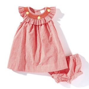 NWT Edgehill Collection Smocked Embroidered Lemon Collar Sunflower Dress Sz 18M